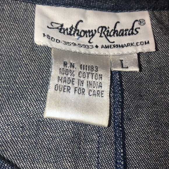 Anthony Richards Women’s Vintage Floral Denim Tunic Blouse Size Large - Picture 11 of 11